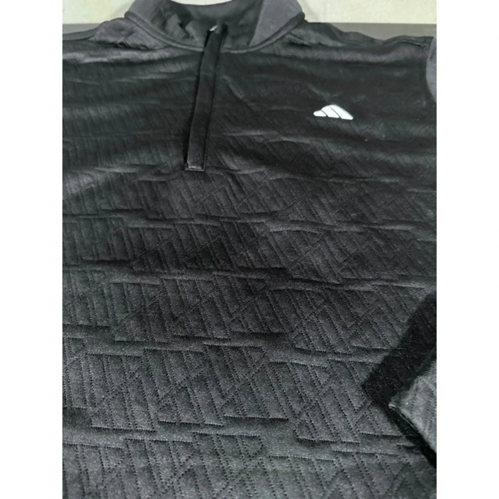 Adidas Mens Adi Pattern 1/4 Zip Pullover Black Textured ADVR0927 Size XL NEW